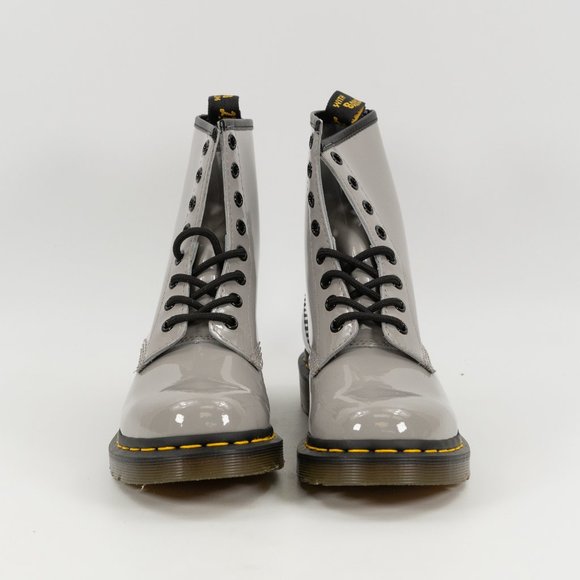 Dr. Martens Women's Patent Leather 'Grey' Lace Up Boot 27635076 Multi Size - Picture 6 of 12